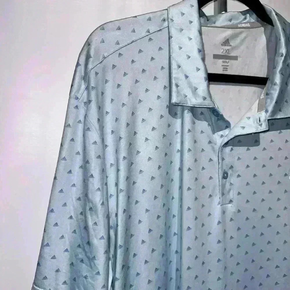Adidas Golf Polo Performance Shirt 2XL Blue for Men / Logo Print - Picture 13 of 15
